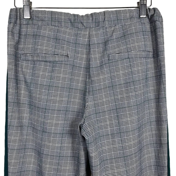 Zara Cigarette Pants Trouser Plaid Side Stripe Gray Green Yellow XS - Picture 6 of 10